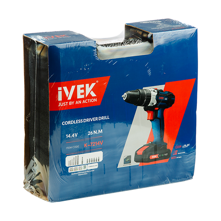دریل شارژی ایوک مدل K-7214V ولتاژ 14 ولت
