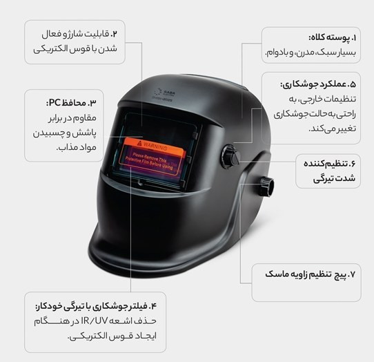 ماسک جوشکاری اتوماتیک صبا مدل SMSK2025