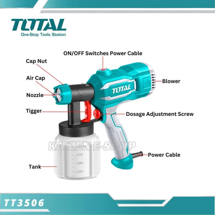پیستوله برقی توتال مدل TT3506 ظرفیت ۴۵۰ وات